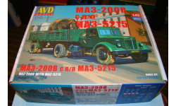 Сборная модель МАЗ-200В с полуприцепом МАЗ-5215 1/43 пр-во AVD