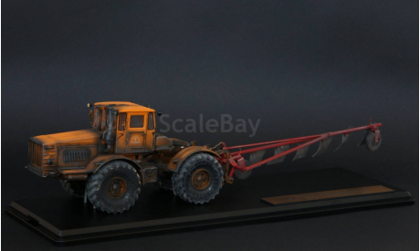К-700 ʹʹКировецʹʹ с плугом Миниград, масштабная модель трактора, 1:43, 1/43