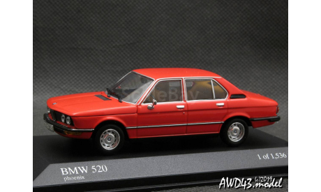 BMW 520i E12 1972 orange 1-43 Minichamps, масштабная модель, 1:43, 1/43