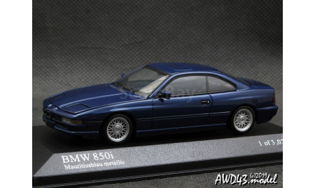 BMW 850i E31 1989 Mauritiusblau Metallic 1-43 Minichamps, масштабная модель, scale43