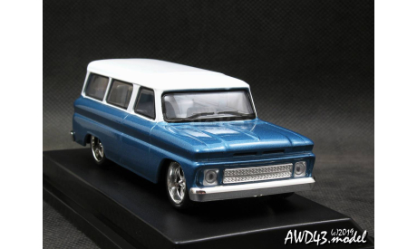 Chevrolet Suburban 1966 blue 1-43 Greenlight, масштабная модель, scale43