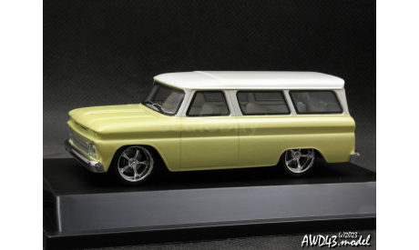 Chevrolet Suburban 1966 yellow 1-43 Greenlight, масштабная модель, scale43