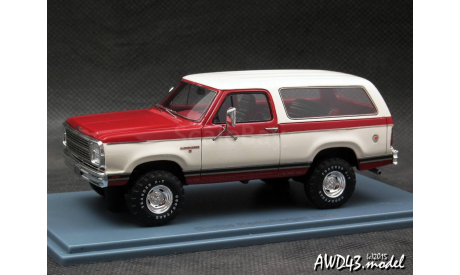 Dodge Ramcharger 4x4 red-white 1979 1-43 NEO, масштабная модель, 1:43, 1/43