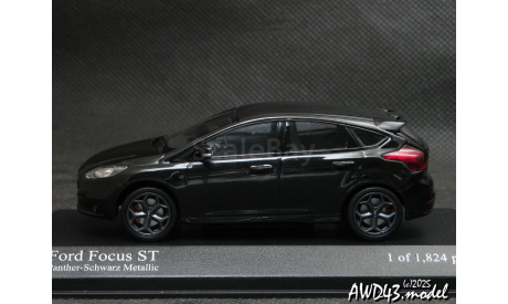 Ford Focus III ST 2011 black 1-43 Minichamps 410081000, масштабная модель, scale43