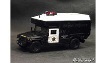 Hummer H1 Humvee Police USA 1991 black 1-43 Handmade conversion Victoria, масштабная модель, scale43