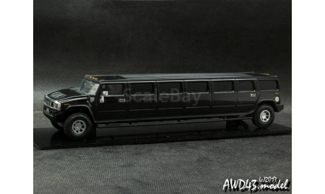 Hummer H2 Stretch Limousine 2009 4x4 black met. 1-43 Dealer, масштабная модель, 1:43, 1/43, Noname