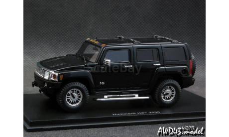 Hummer H3 2006 black 4x4 1-43 Spark, масштабная модель, 1:43, 1/43