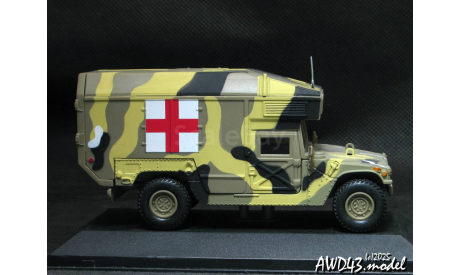 Humvee Ambulance US 1991 camouflage 1-43 Victoria, масштабная модель, DeAgostini, Hummer, scale43