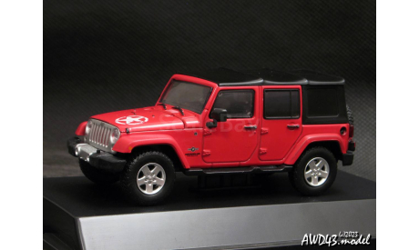 Jeep Wrangler 4x4 Unlimited Freedom Edition 5-doors Soft Top 2014 red 1-43 Greenlight, масштабная модель, scale43