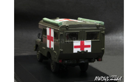 Land Rover Serie III 109 Ambulance khaki 1-43 Handmade conversion, масштабная модель, scale43
