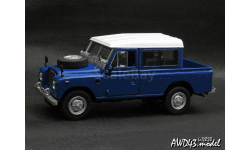 Land Rover SIII PickUp Double Cab blue 1-43 Handmade convertion