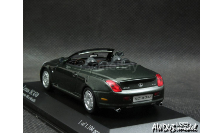 Lexus SC430 Cabriolet 2001 green 1-43 Minichamps, масштабная модель, scale43