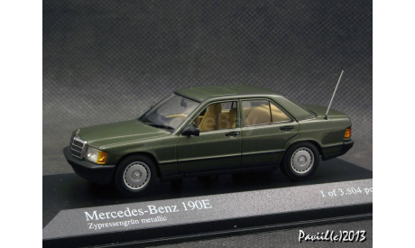 Mercedes 190E W201 1984 green 1-43 Minichamps , масштабная модель, 1:43, 1/43, Mercedes-Benz