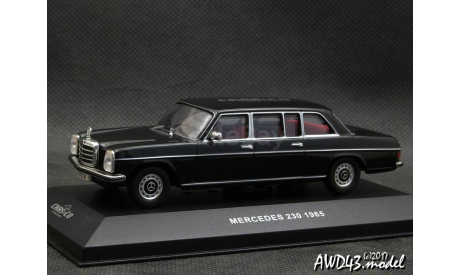 Mercedes 230 1965  /8 Lang W115 black 1-43 IXO CARS & COMPANY, масштабная модель, scale43, Mercedes-Benz