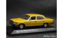 Mercedes S-class 450 SEL 6.9 W116 1974 yellow 1-43 Minichamps 430039208, масштабная модель, scale43, Mercedes-Benz