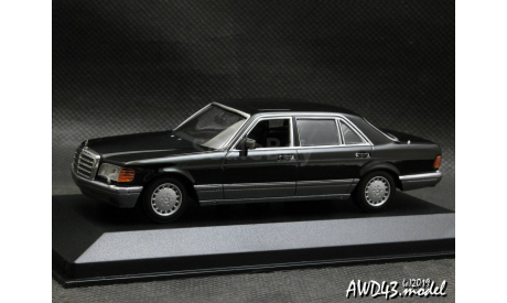 Mercedes 560SEL W126 black 1-43 Maxichamps, масштабная модель, Mercedes-Benz, scale43