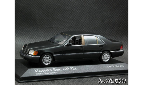 Mercedes 600SEL W140 1991 black  1-43 Minichamps, масштабная модель, 1:43, 1/43, Mercedes-Benz