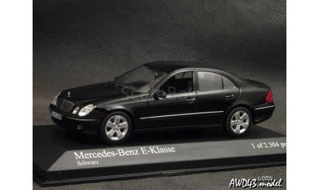 Mercedes E-Class W211 2002 black 1-43 Minichamps 400031500, масштабная модель, Mercedes-Benz, scale43