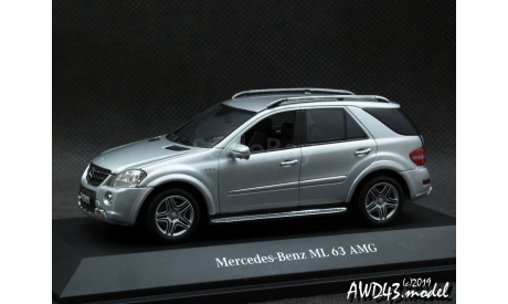 Mercedes ML 63 AMG W164  2008 silver 1-43 Dealer=Minichamps, масштабная модель, 1:43, 1/43, Mercedes-Benz