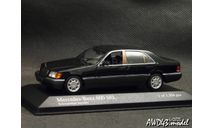 Mercedes S-class 600SEL W140 1991 black  1-43 Minichamps 400035400, масштабная модель, scale43, Mercedes-Benz