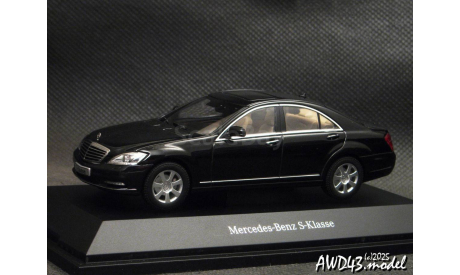 Mercedes S-Klasse W221 Facelift 2009 black met. 1-43 Dealer=AUTOart B66962297, масштабная модель, Schuco, Mercedes-Benz, scale43