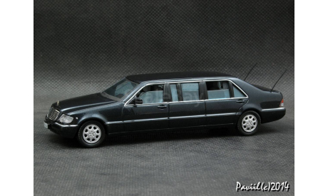 Mercedes S600 Pullman W140 1997 d.blue 1-43 Dealer=Vitesse B66005741, масштабная модель, 1:43, 1/43, Mercedes-Benz