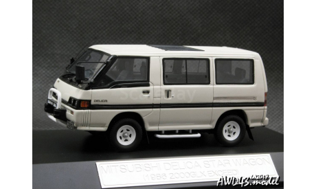 Mitsubishi Delica Star Wagon 2000 GLX Exceed 1986 white 4x4 1-43 Hi-Story, масштабная модель, scale43