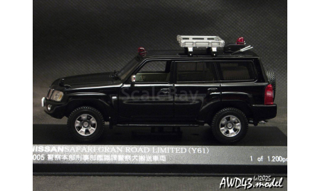 Nissan Safari Gran Road Limited 2005 black 1-43 RAI’S, масштабная модель, scale43