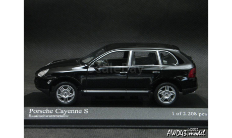 Porsche Cayenne S 2002 black 1-43 Minichamps, масштабная модель, scale43