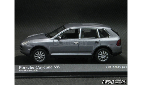 Porsche Cayenne V6 2003 grey 1-43 Minichamps, масштабная модель, scale43