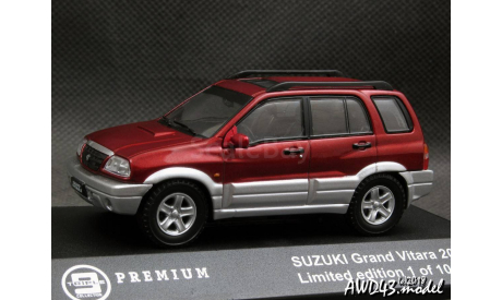 Suzuki Grand Vitara 2001 d.red 4x4 1-43 Triple9, масштабная модель, scale43