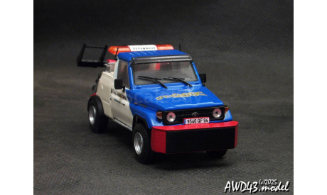 Toyota Land Cruiser 70  Tow Truck Police white (эвакуатор) 1-43 DeAgostini, масштабная модель, scale43