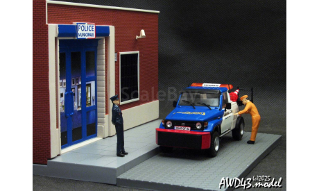 Toyota Land Cruiser 70  Tow Truck Police white (эвакуатор) 1-43 DeAgostini, масштабная модель, scale43