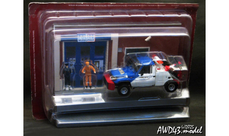 Toyota Land Cruiser 70  Tow Truck Police white (эвакуатор) 1-43 DeAgostini, масштабная модель, scale43