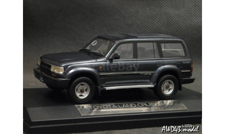 Toyota Land Cruiser 80 Turbo 4WD VX-LTD M-Package 1994 Dark Bluish Gray Mica 1-43 Hi-Story, масштабная модель, scale43