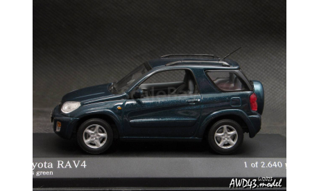 Toyota RAV4 II SWB 2000 d.green 1-43 Minichamps, масштабная модель, scale43
