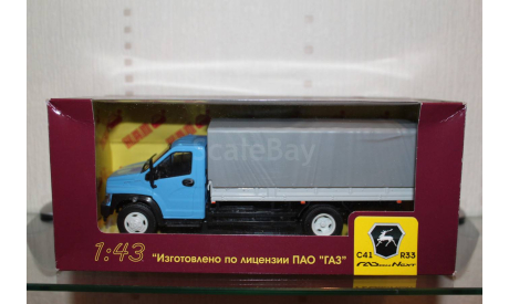 ГАЗон C41R33 бортовой с тентом и обтекателем НАП, масштабная модель, Наш Автопром, scale43