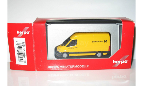 1/87 Mercedes-Benz Sprinter Deutsche Post (Herpa), железнодорожная модель, 1:87