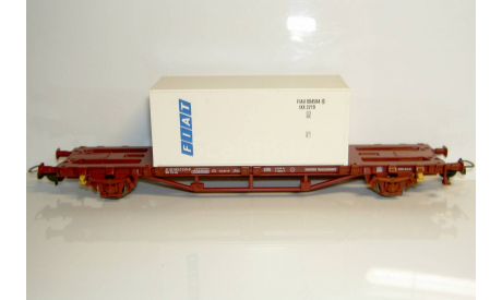 1/87 Платформа-контейнеровоз двухосная с контейнером FIAT, DB Ep.V (PIKO), железнодорожная модель, scale87