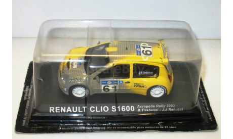 1/43 Renault Clio S1600 №61 Acropolis Rally 2003 (IXO-Altaya), масштабная модель, scale43, Altaya Rally