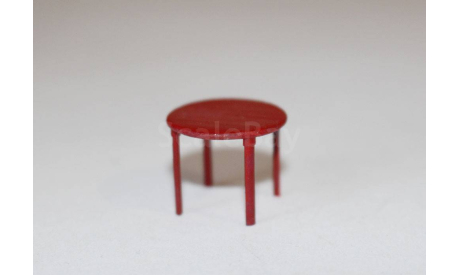 Стол пластиковый красный. 1:43, элементы для диорам