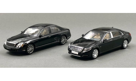 Mercedes-Maybach S-Class X222 (W222) 2016 & Maybach 57S 2005, редкая масштабная модель, 1:43, 1/43