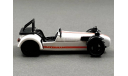 Caterham Super 7 JPE white/orange, редкая масштабная модель, Kyosho, scale43