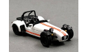 Caterham Super 7 JPE white/orange, редкая масштабная модель, Kyosho, scale43