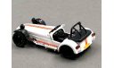 Caterham Super 7 JPE white/orange, редкая масштабная модель, Kyosho, scale43