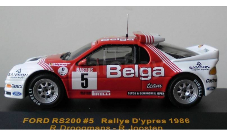 FORD RS200 #5 DROOGMANS - 1st RALLY YPRES 1986 -1/43 IXO RAC066, масштабная модель, IXO Rally (серии RAC, RAM), scale43