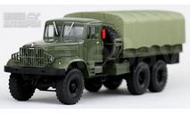 КрАЗ-214Б (бортовой тент) - зелёный/зелёный тент, масштабная модель, Наш Автопром, scale43