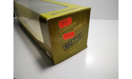 Коробка к масштабной модели автомобиля МАЗ 7310 БОРТ. Картон. Дефект. 1:43., боксы, коробки, стеллажи для моделей, Элекон, scale43