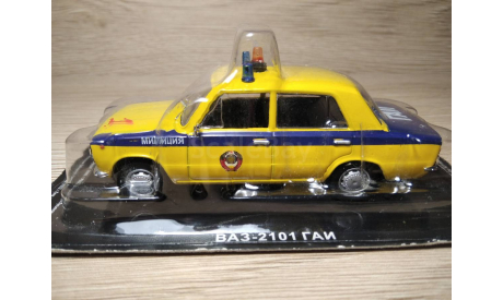 Масштабная модель автомобиля ВАЗ 2101 ’Жигули’, ’Лада’ ’ГАИ’. ’Милиция’. ’Патрульный’ АНС. 1:43., масштабная модель, Автомобиль на службе, журнал от Deagostini, scale43