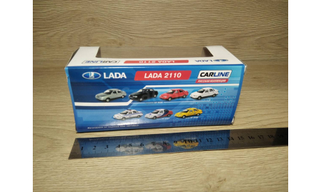 Коробка к масштабной модели автомобиля LADA 2110.  CARLINE. Картон. 1:43., боксы, коробки, стеллажи для моделей